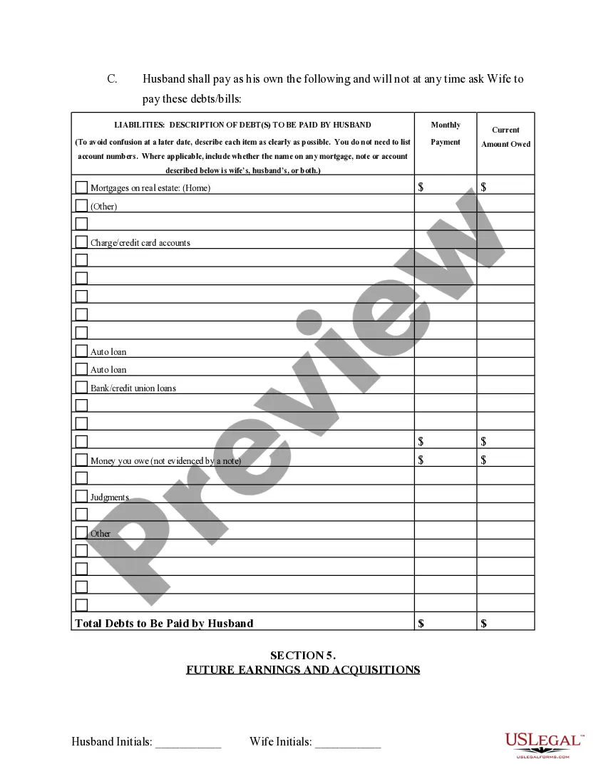 Preview Marital Domestic Separation and Property Settlement Agreement Minor Children Parties May have Joint Property or Debts effective Immediately