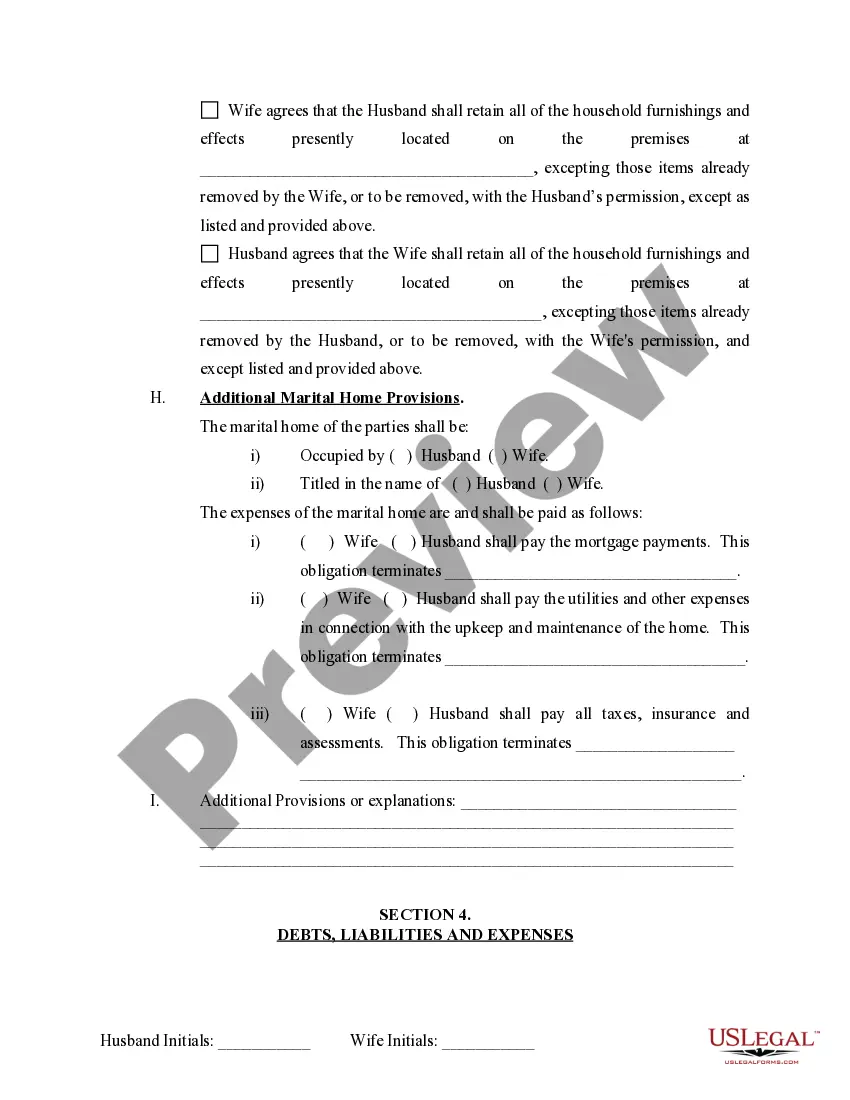 Preview Marital Domestic Separation and Property Settlement Agreement Minor Children Parties May have Joint Property or Debts effective Immediately
