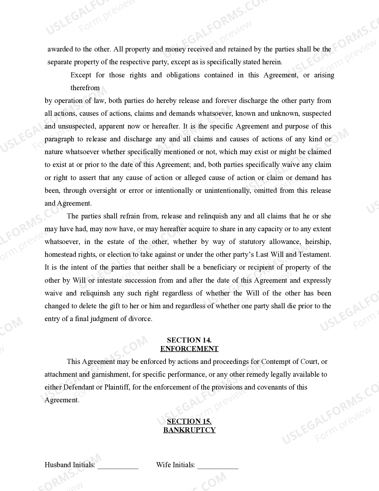 Mississippi Marital Domestic Separation and Property Settlement