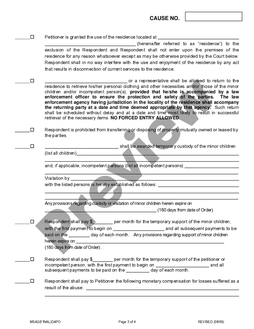 Get Final Domestic Abuse Protective Order Preview Final Domestic Abuse Protective Order