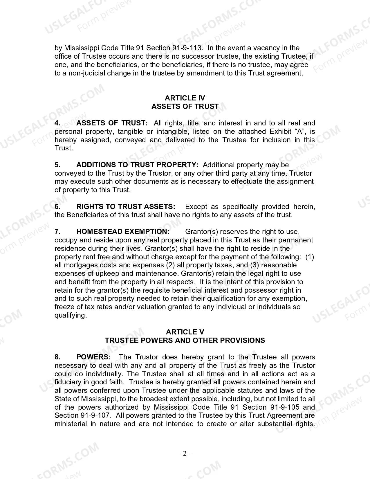 Preview Revocable Living Trust for Husband and Wife with No Children