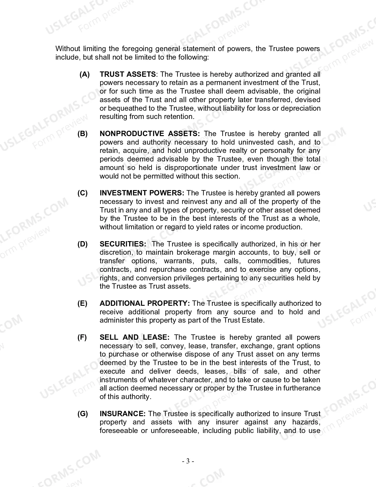 Preview Revocable Living Trust for Husband and Wife with No Children