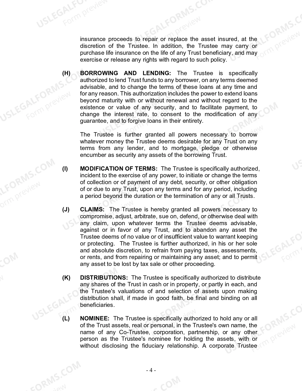 Preview Revocable Living Trust for Husband and Wife with No Children