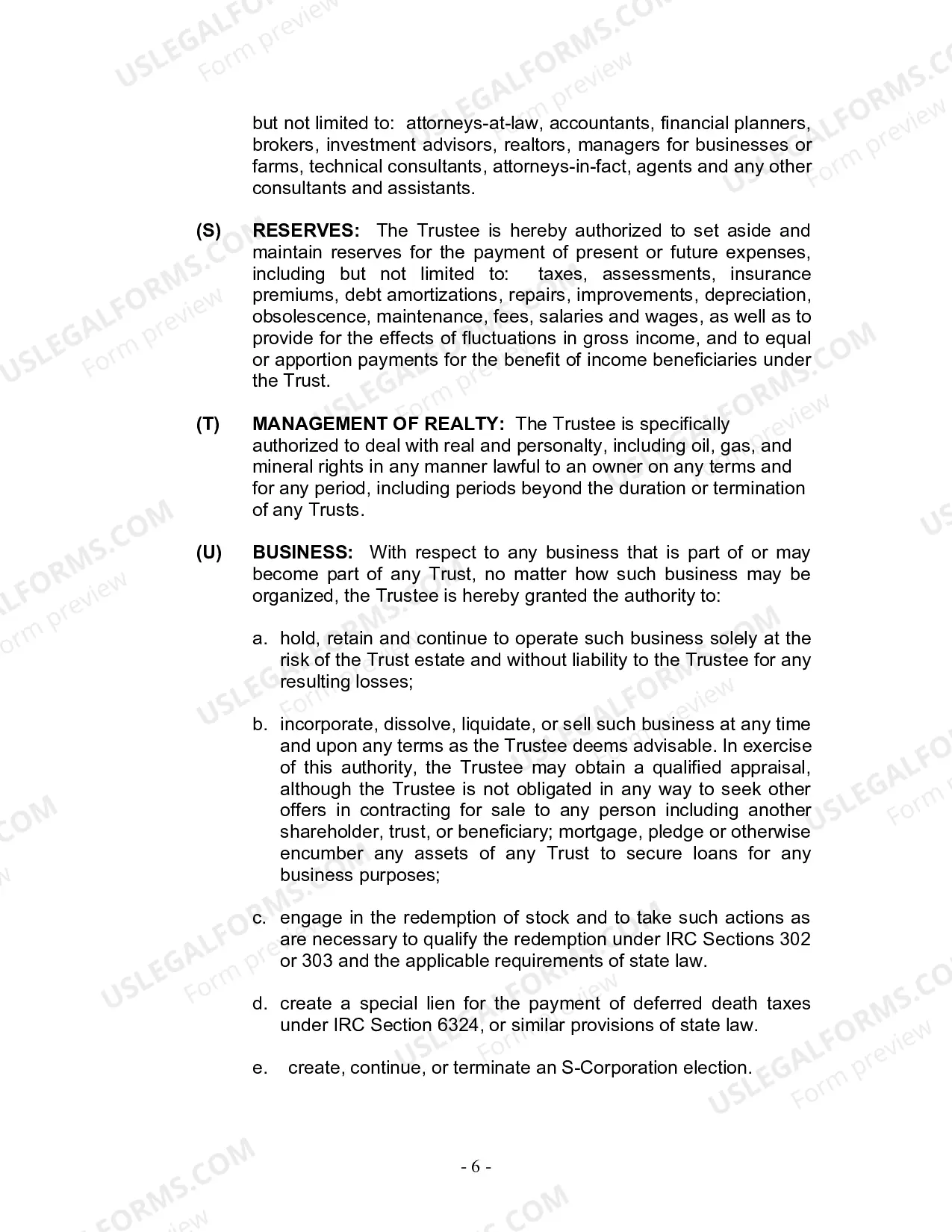 Preview Revocable Living Trust for Husband and Wife with No Children