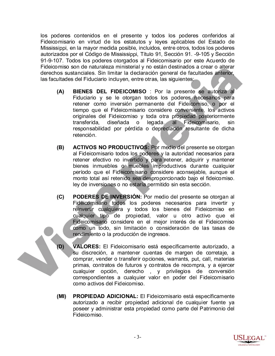 Preview Fideicomiso en Vida para Individuos Solteros, Divorciados o Viudos (o Viudos) sin Hijos
