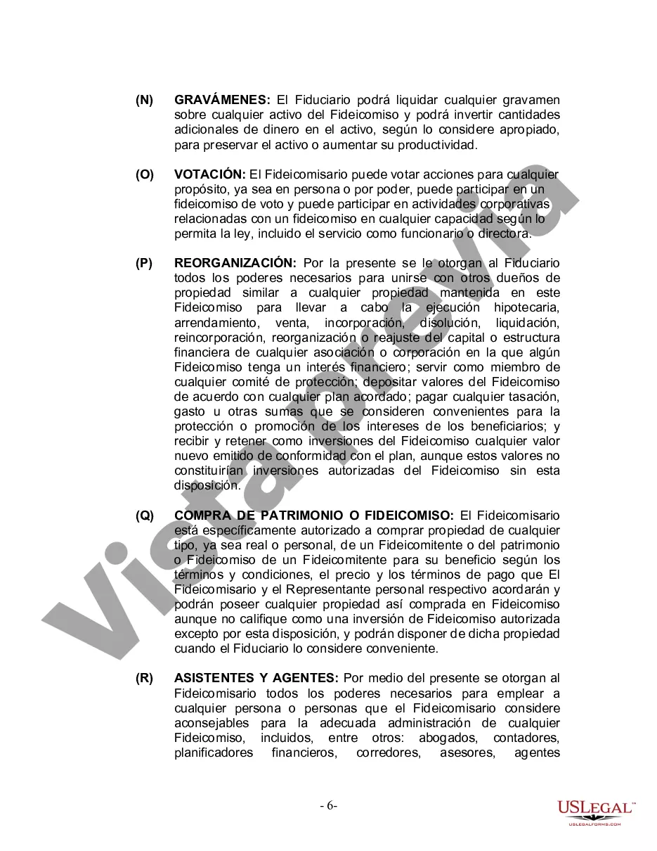 Preview Fideicomiso en Vida para Individuos Solteros, Divorciados o Viudos (o Viudos) con Hijos