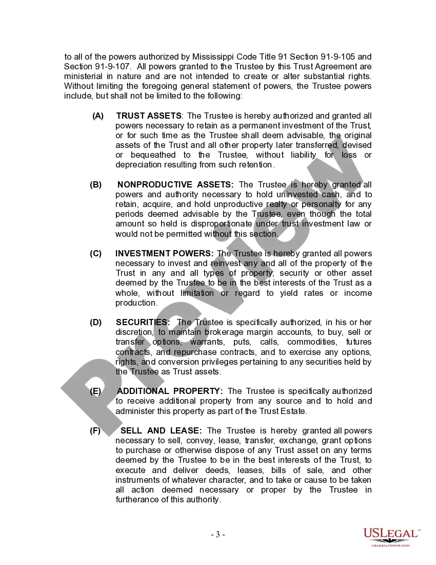 Preview Living Trust for Individual Who is Single, Divorced or Widow (or Widower) with Children