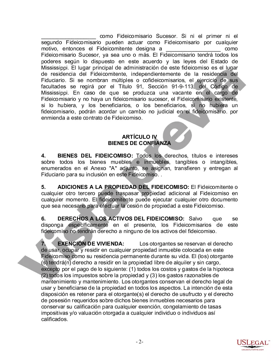 Preview Fideicomiso en vida para esposo y esposa con un hijo