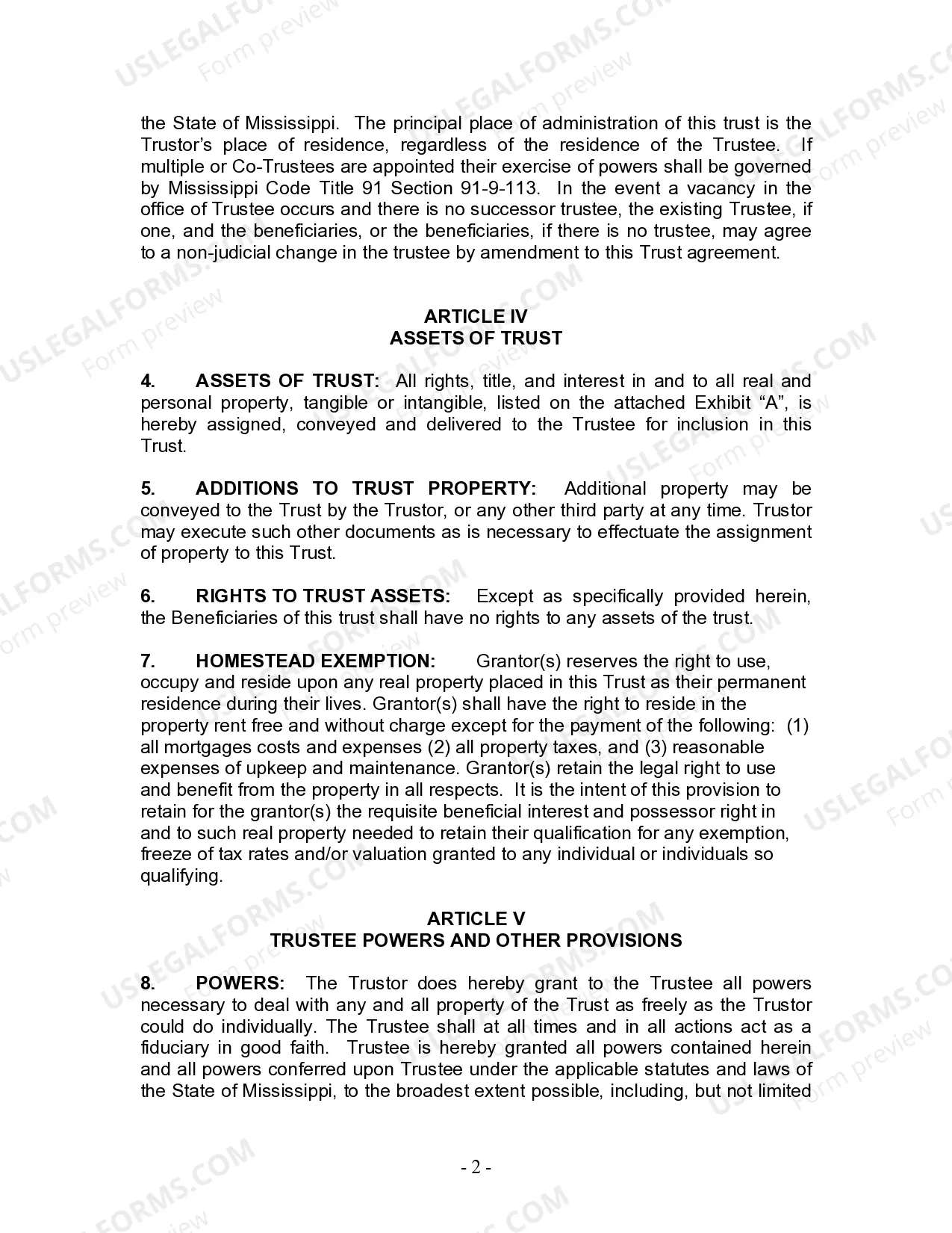 Preview Living Trust for Husband and Wife with Minor and or Adult Children