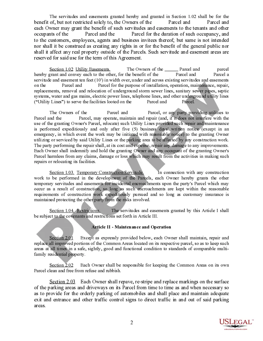 Get Reciprocal Easement and Operation Agreement Preview Reciprocal Easement and Operation Agreement