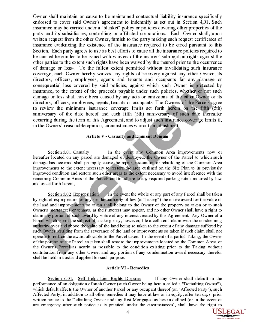 Get Reciprocal Easement and Operation Agreement Preview Reciprocal Easement and Operation Agreement