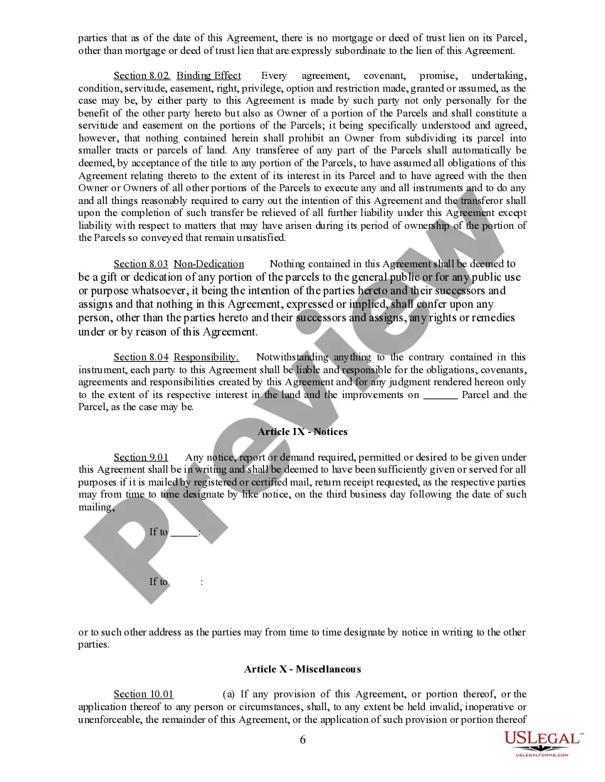 Get Reciprocal Easement and Operation Agreement Preview Reciprocal Easement and Operation Agreement