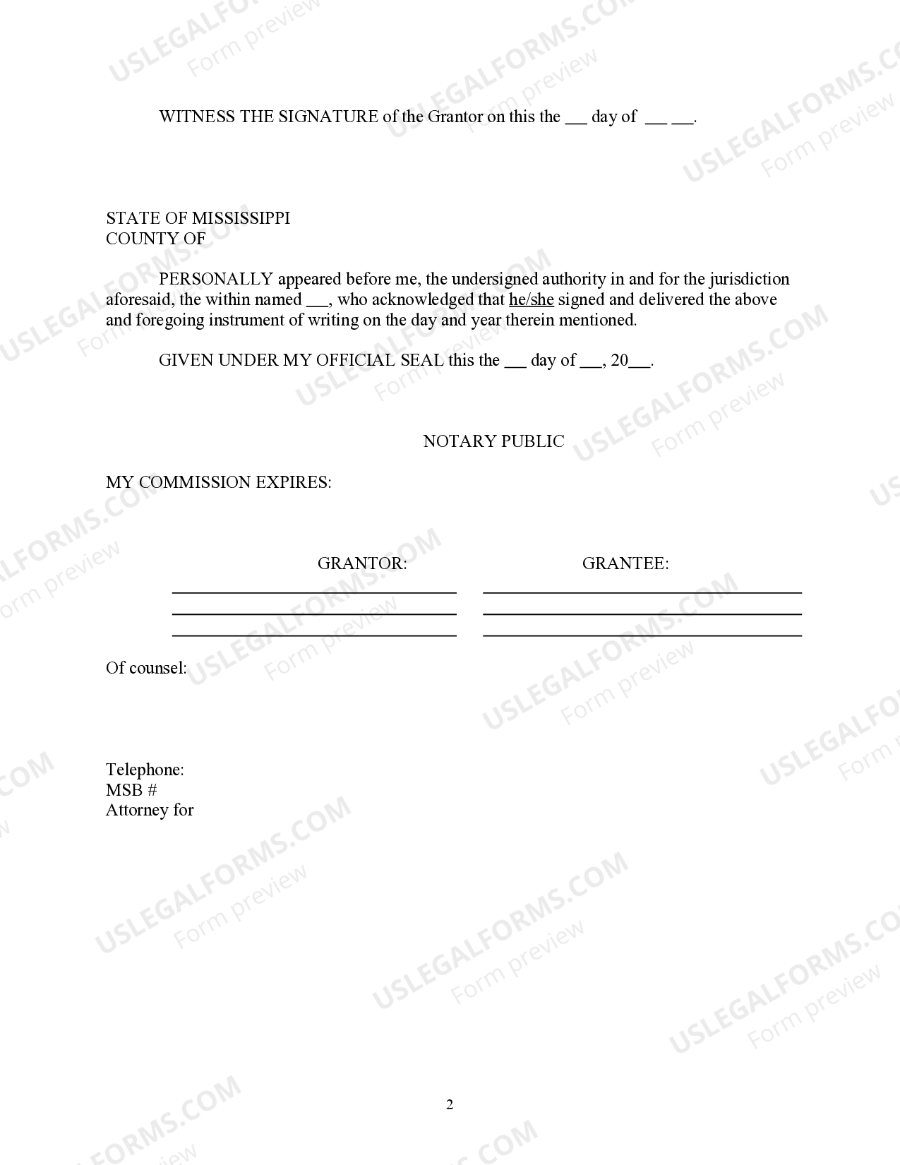 Mississippi Easement Law Form US Legal Forms