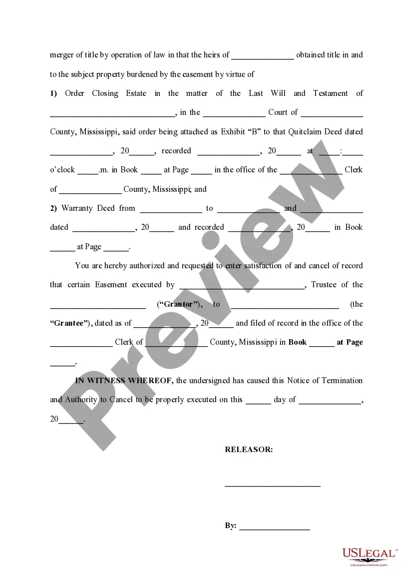 Get Notice of Termination and Authority to Cancel Preview Notice of Termination and Authority to Cancel