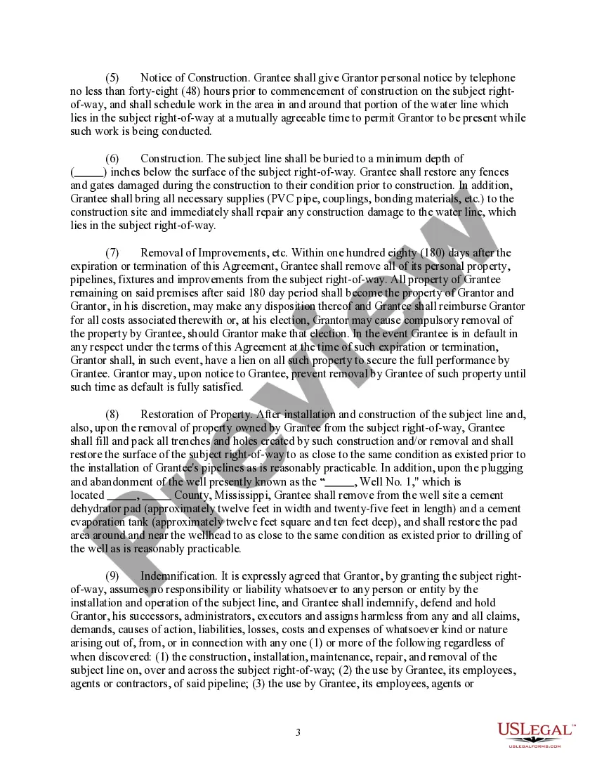 Preview Right of Way and Easement Agreement