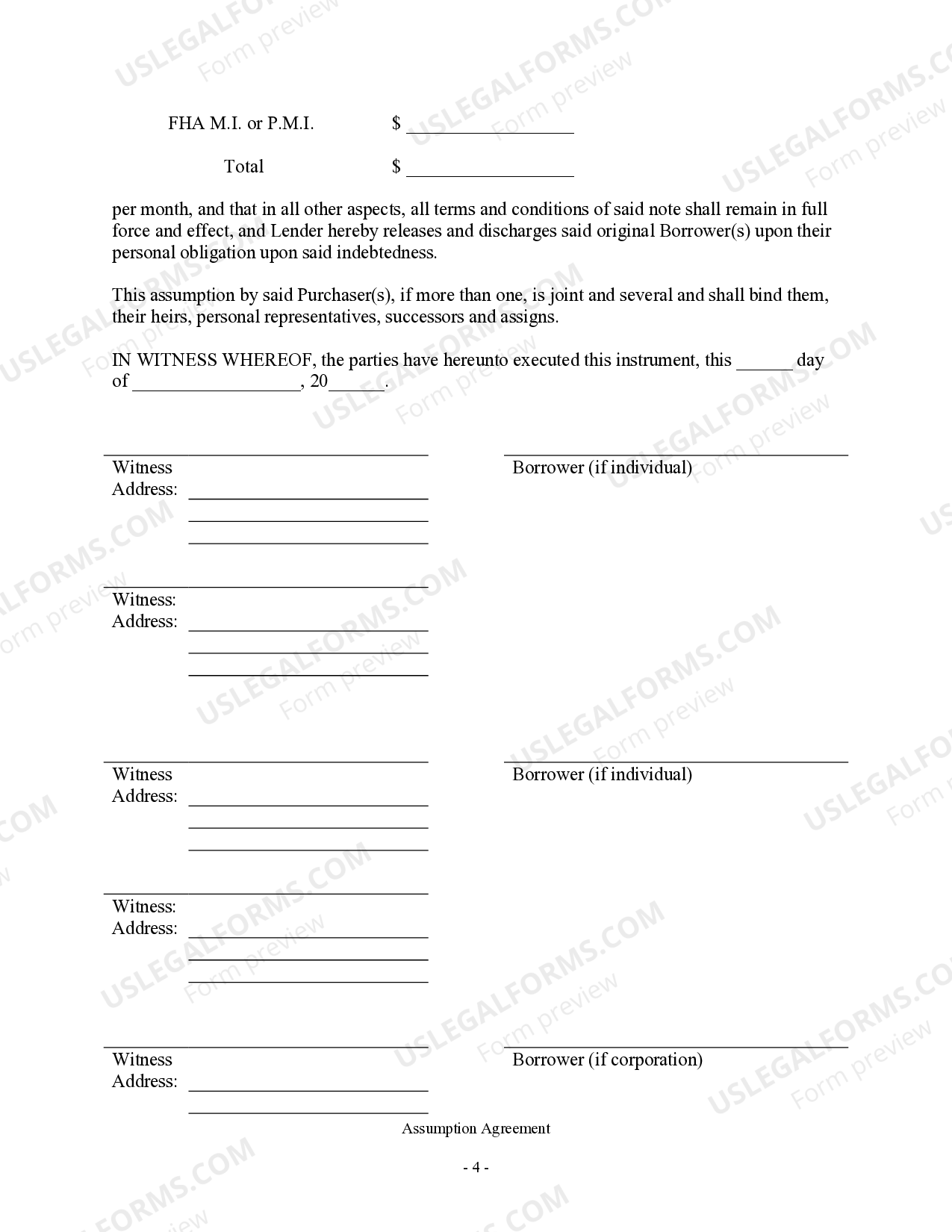 Mississippi Assumption Agreement of Deed of Trust and Release of