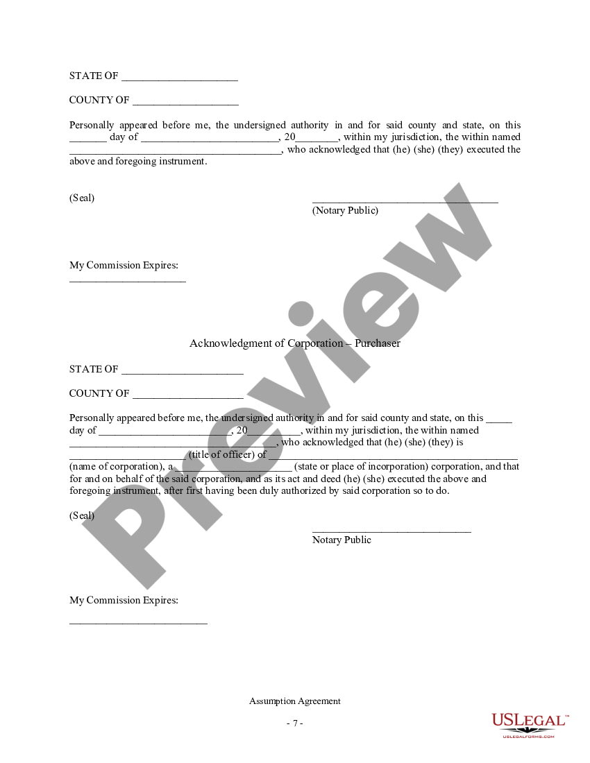 Mississippi Assumption Agreement of Deed of Trust and Release of ...