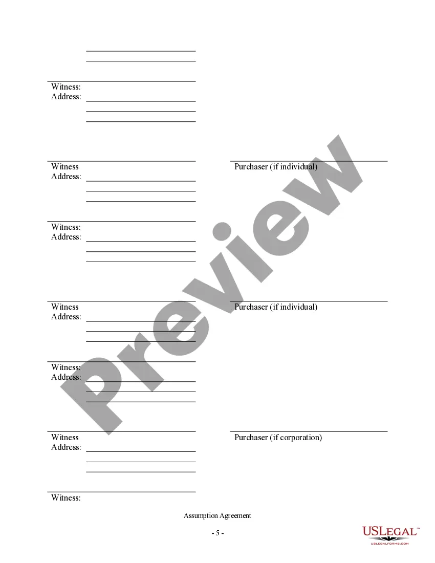 Preview Assumption Agreement of Deed of Trust and Release of Original Mortgagors