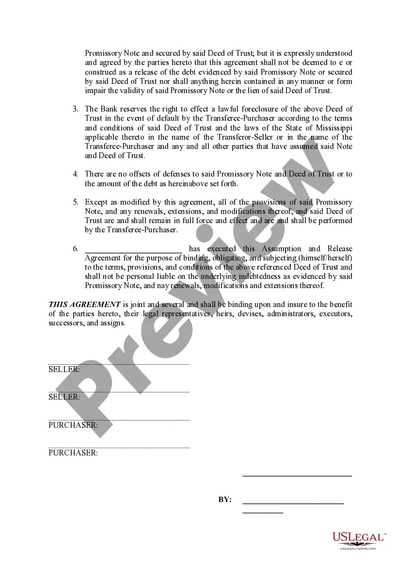 Preview Assumption and Release Agreement