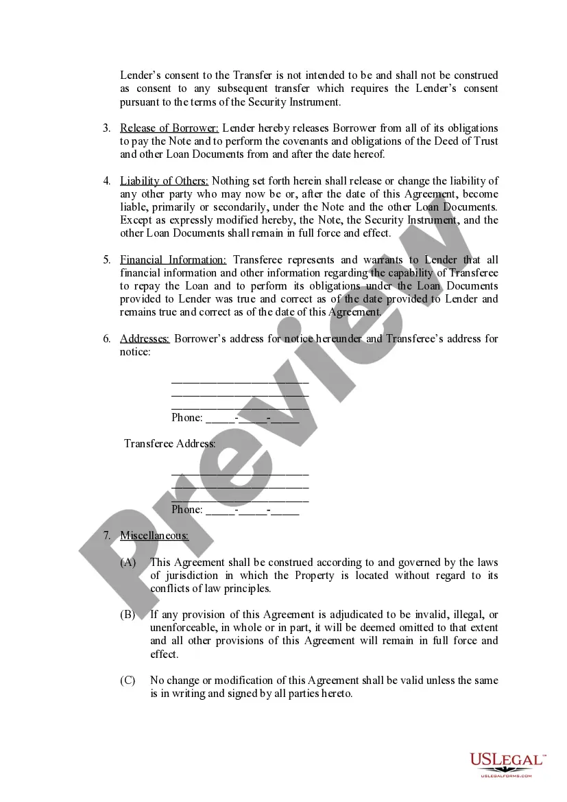 Preview Assumption and Release of Liability Agreement