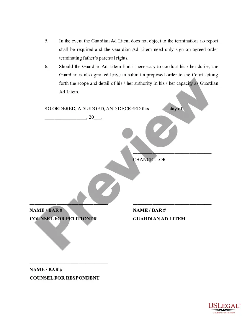 Preview Agreed Order Appointing Guardian Ad Litem