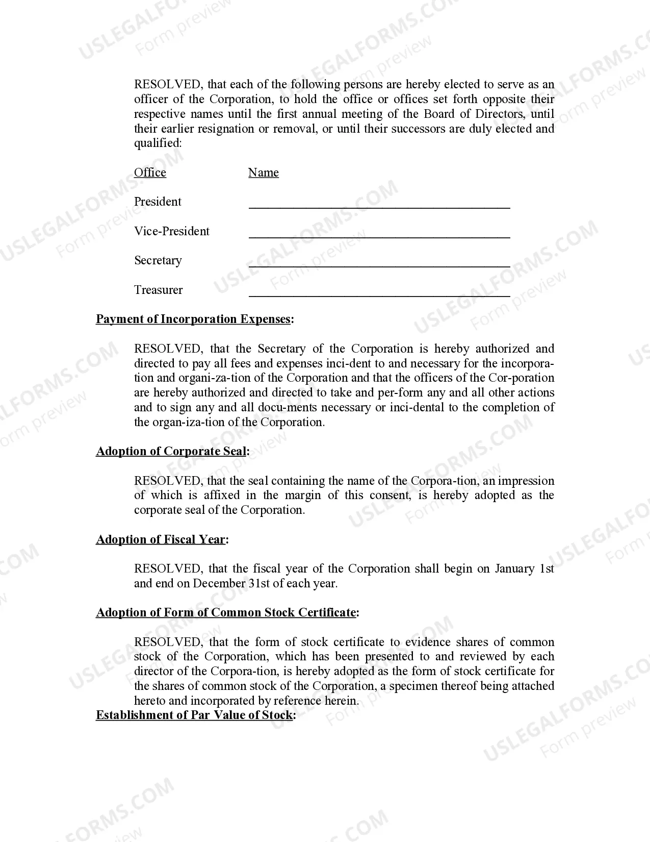 Preview Minutes for Organizational Meeting