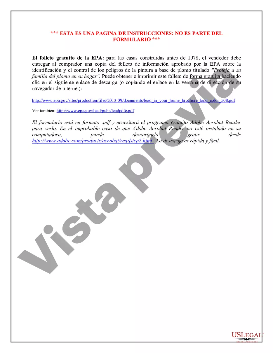 Preview Divulgación de pintura a base de plomo para transacciones de venta