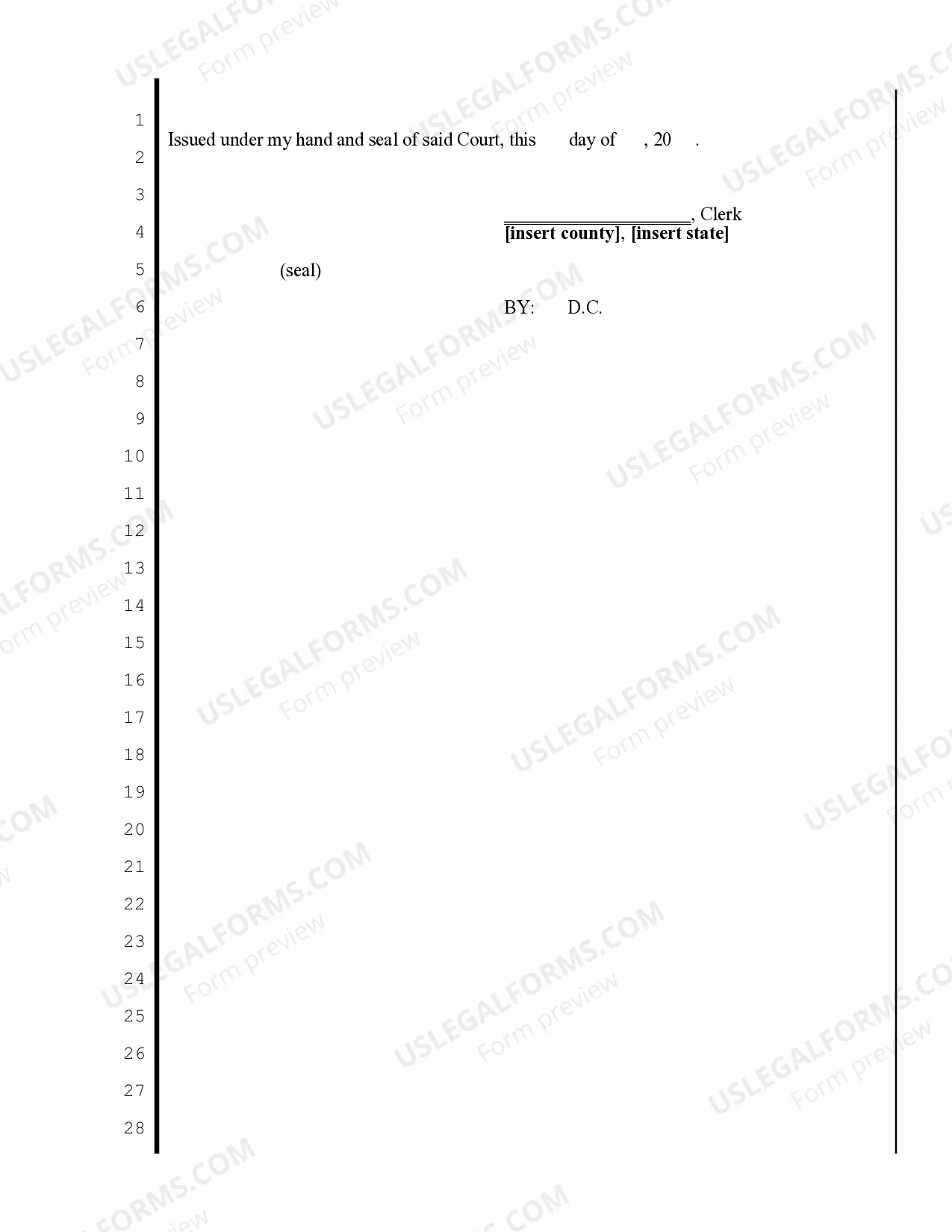 Preview Subpoena Duces Tecum - Investment Broker - Divorce Action
