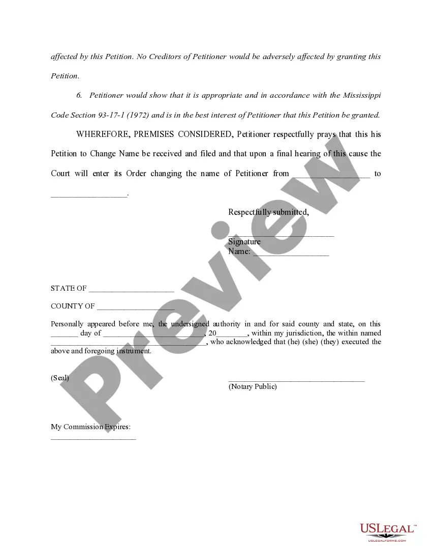Get Petition to Change Name Preview Petition to Change Name