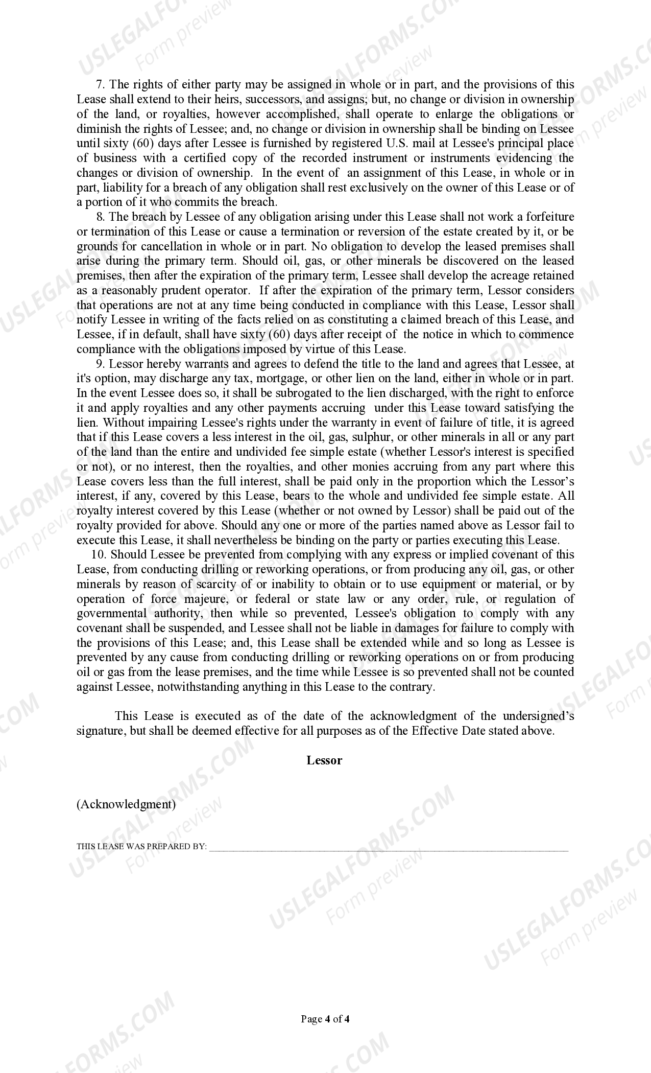 Oil And Gas Lease Form 88 With Example US Legal Forms