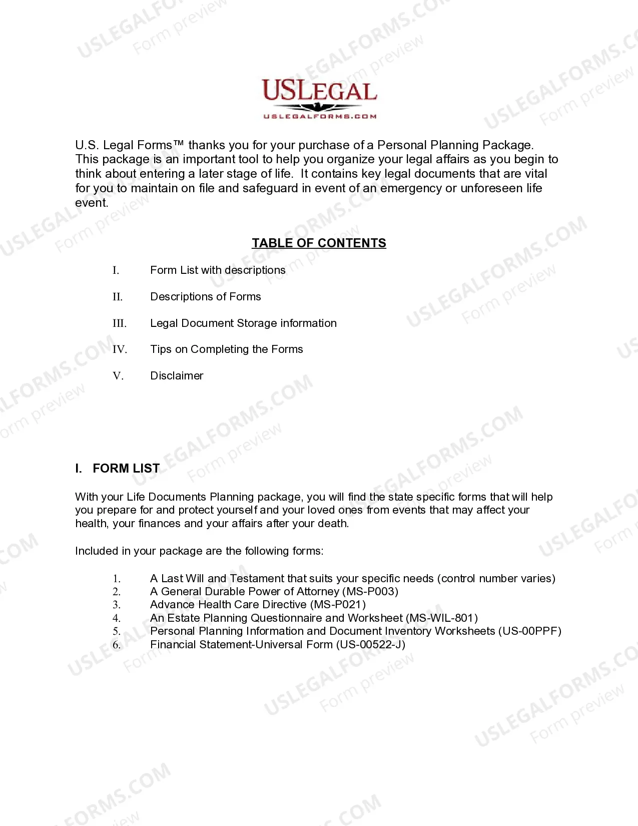 Preview Mississippi Life Documents Planning Package, including Will, Power of Attorney and Living Will