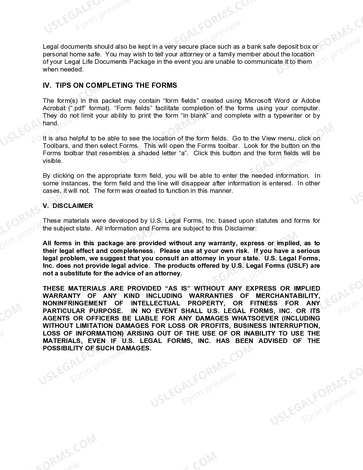 Preview Mississippi Life Documents Planning Package, including Will, Power of Attorney and Living Will