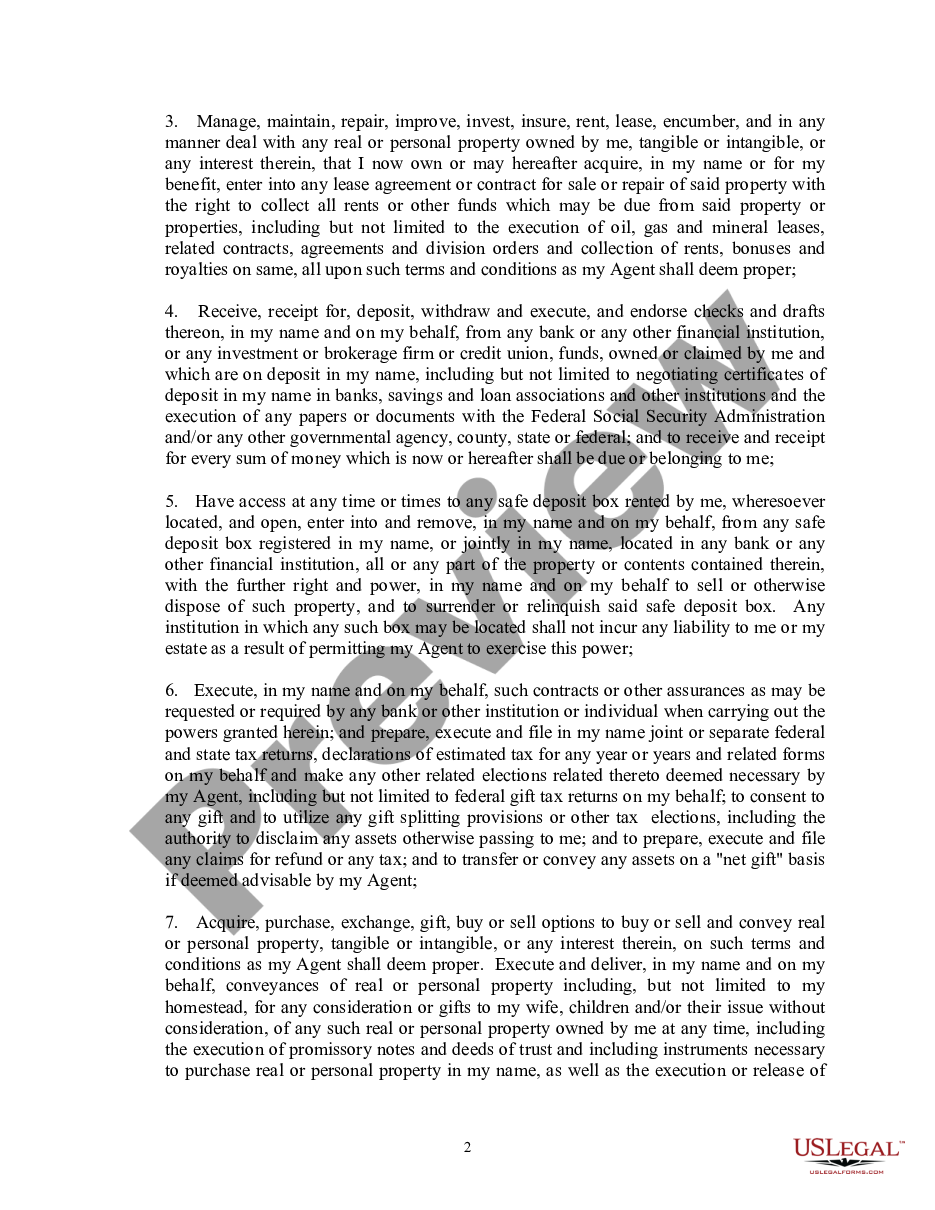 page 1 General Durable Power of Attorney preview