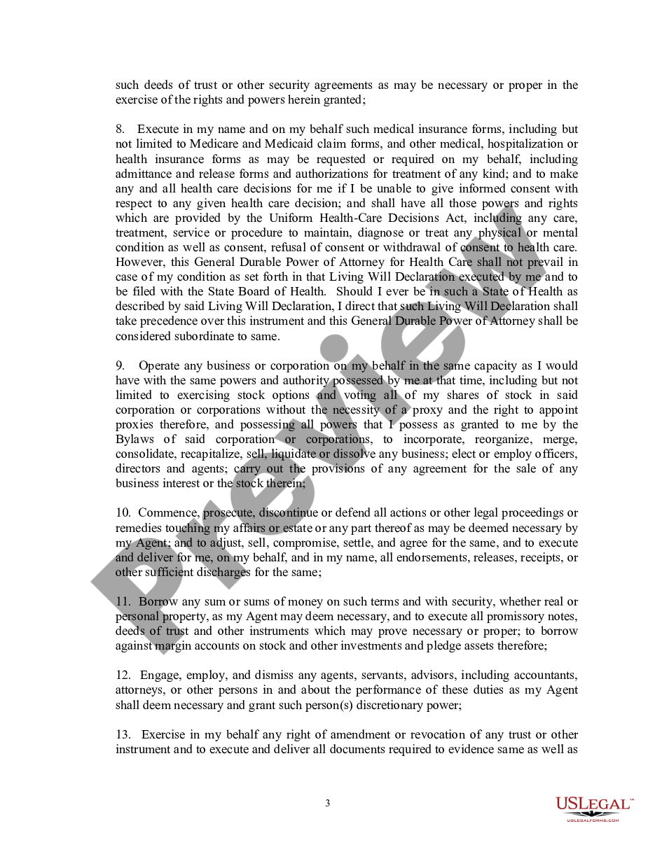 page 2 General Durable Power of Attorney preview