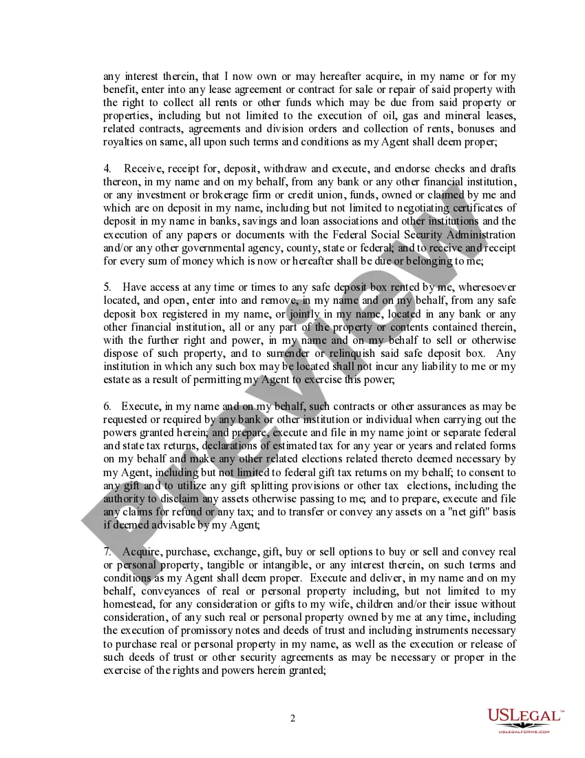 Preview General Durable Power of Attorney