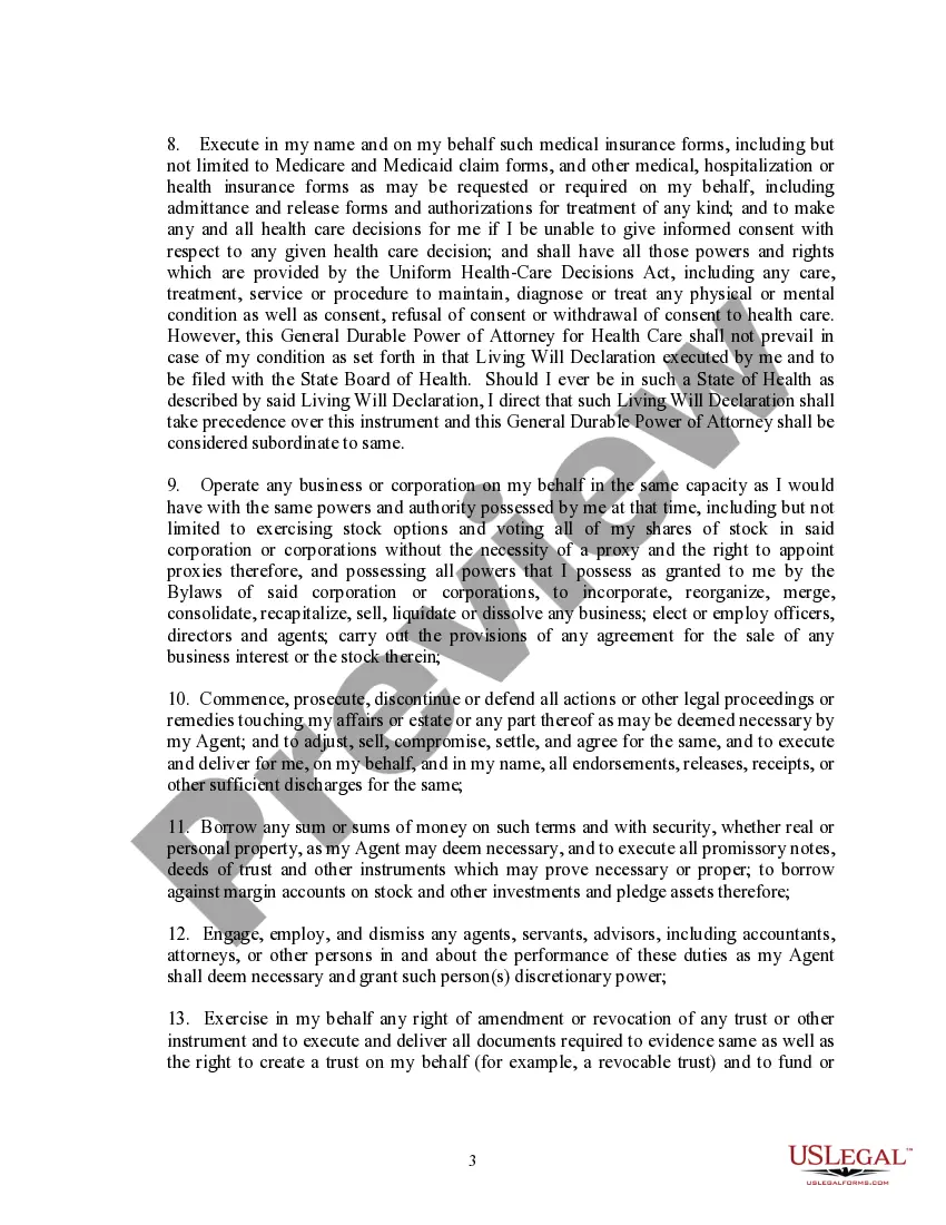 Preview General Durable Power of Attorney