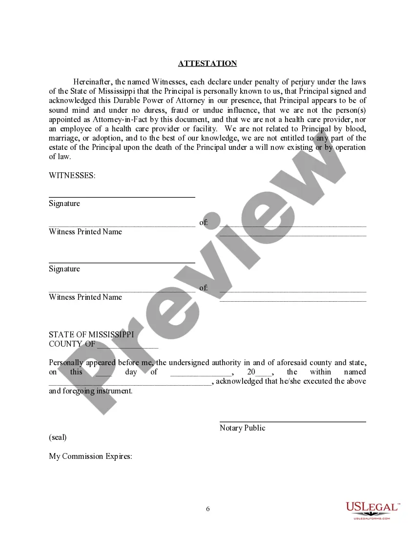 Preview General Durable Power of Attorney