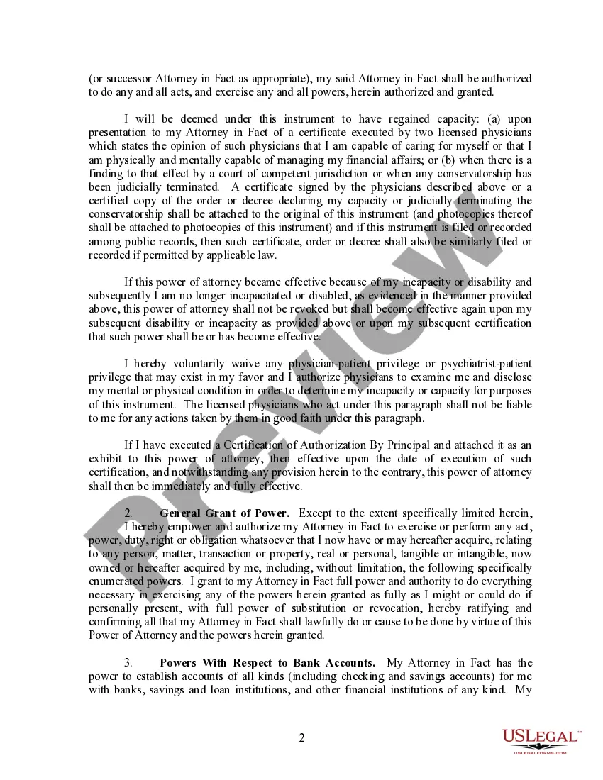 Preview Durable Power of Attorney