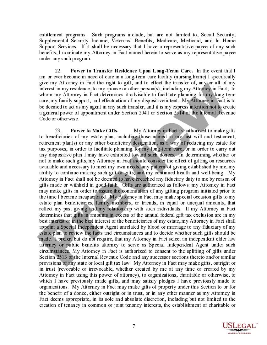 Preview Durable Power of Attorney