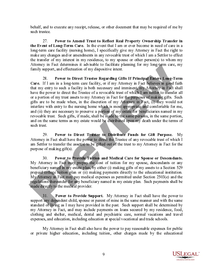 Preview Durable Power of Attorney