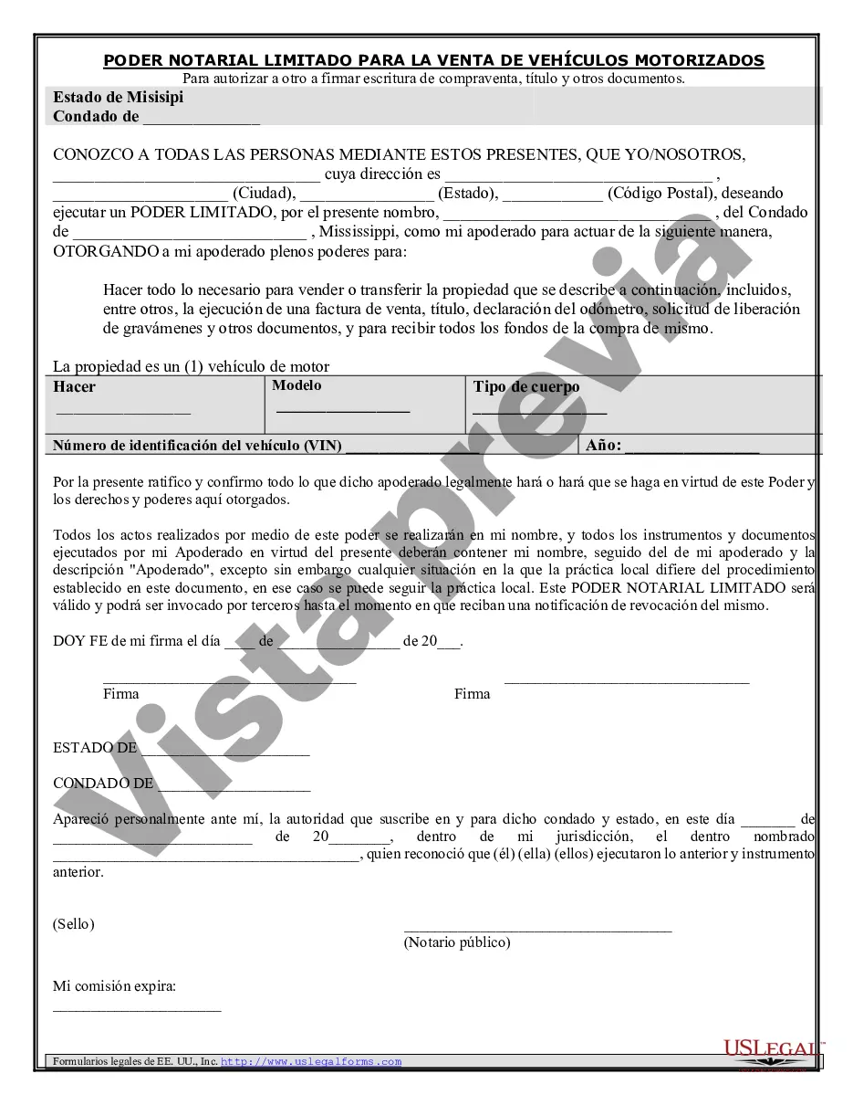 Preview Poder notarial para la venta de vehículos de motor