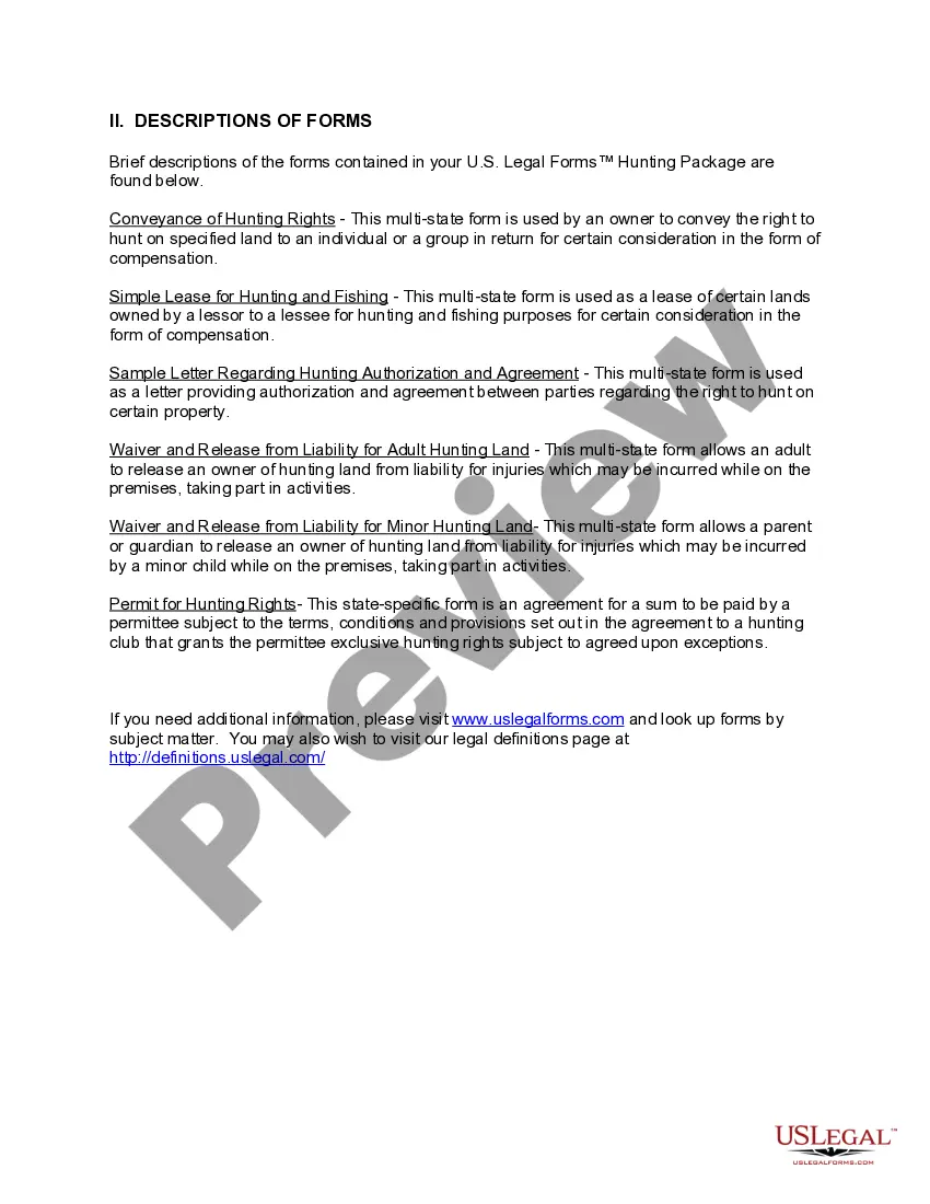 Get Mississippi Hunting Forms Package Preview Mississippi Hunting Forms Package