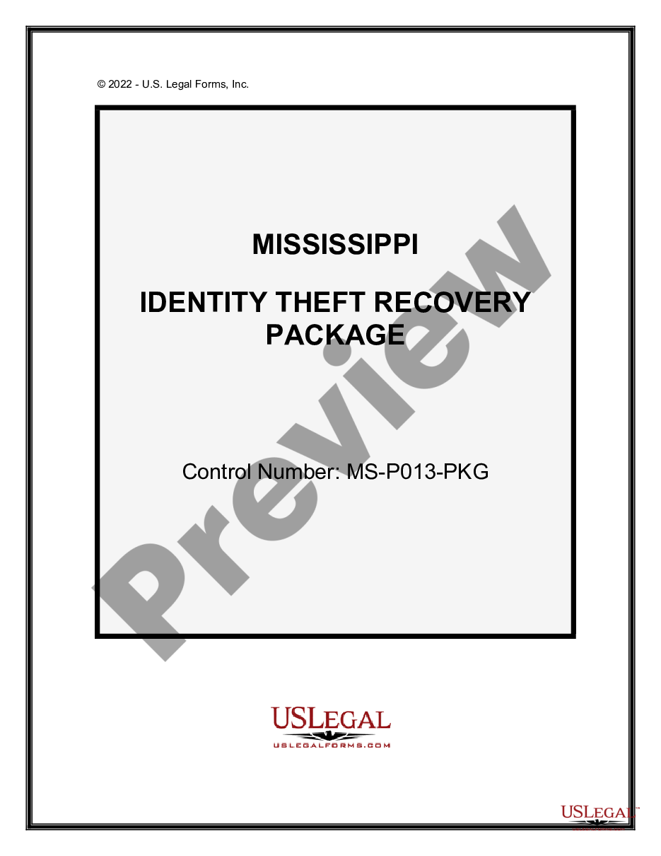page 0 Identity Theft Recovery Package preview