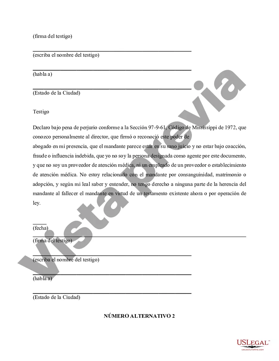 Preview El formulario estatutario de directivas anticipadas de atención médica incluye testamento en vida