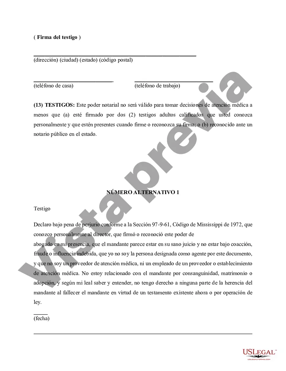 Preview El formulario estatutario de directivas anticipadas de atención médica incluye testamento en vida