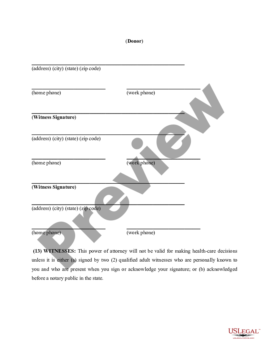 page 7 Advance Health Care Directive Statutory Form includes Living Will preview