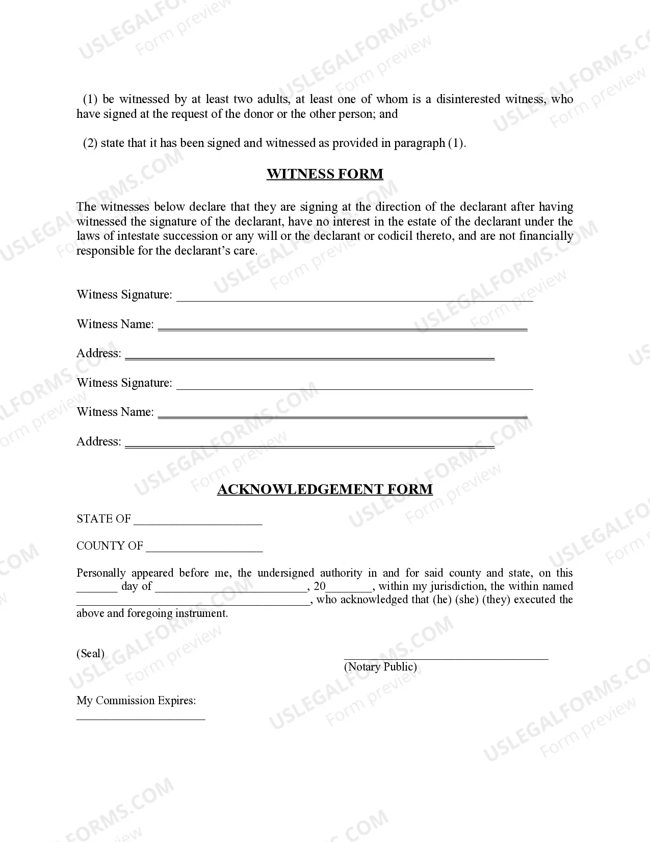 Preview Donation Pursuant to the Revised Mississippi Uniform Anatomical Gift Act