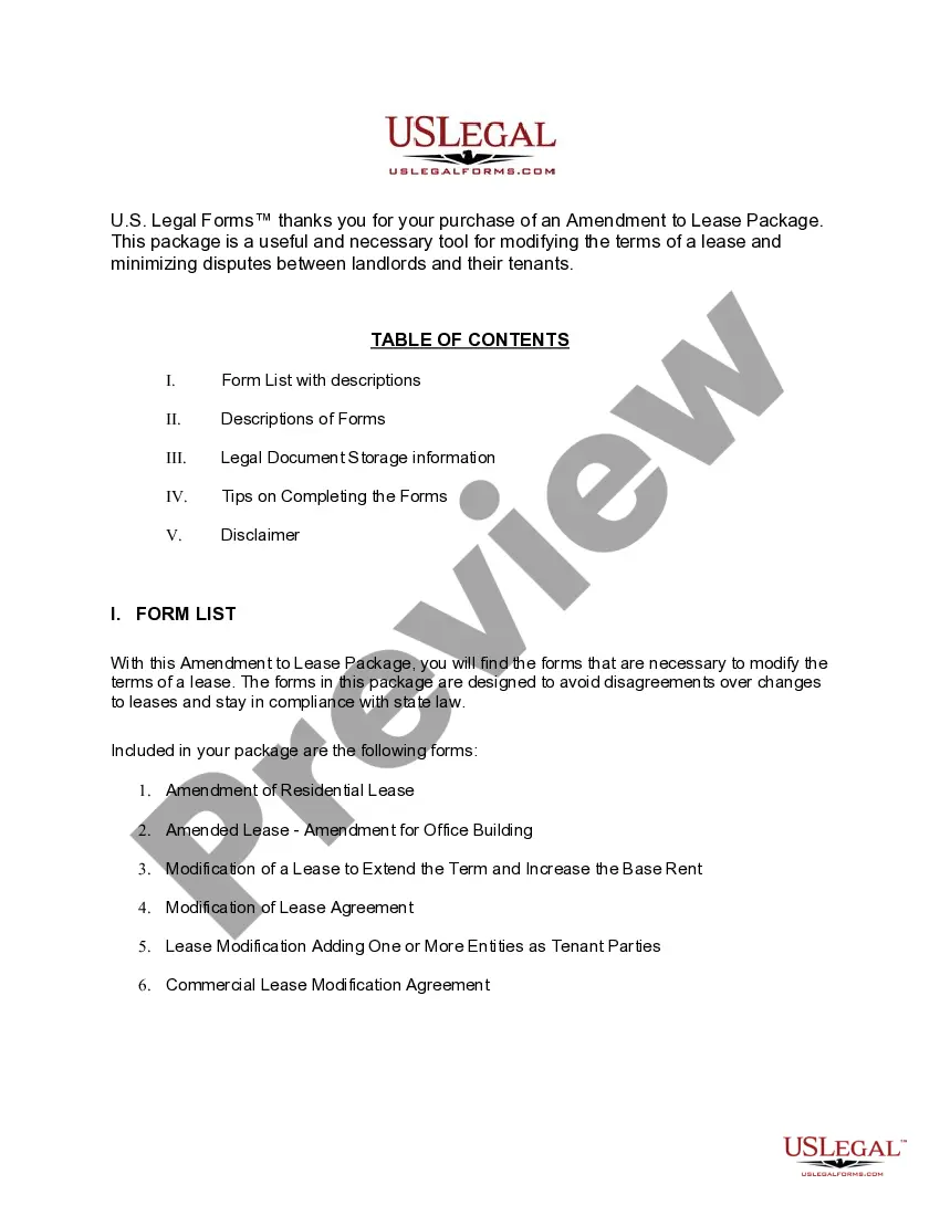 Preview Mississippi Amendment of Lease Package