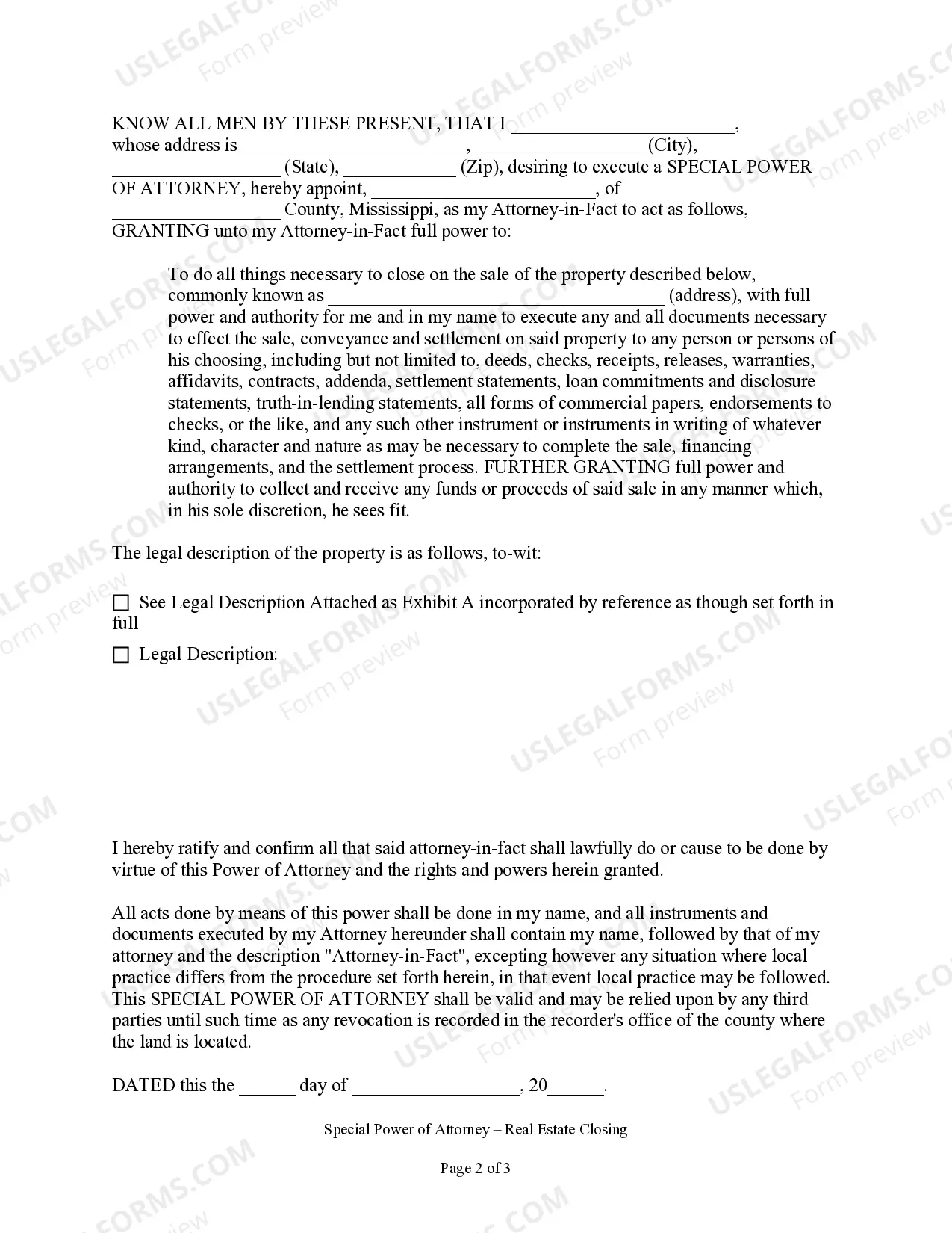 Preview Special or Limited Power of Attorney for Real Estate Sales Transaction By Seller