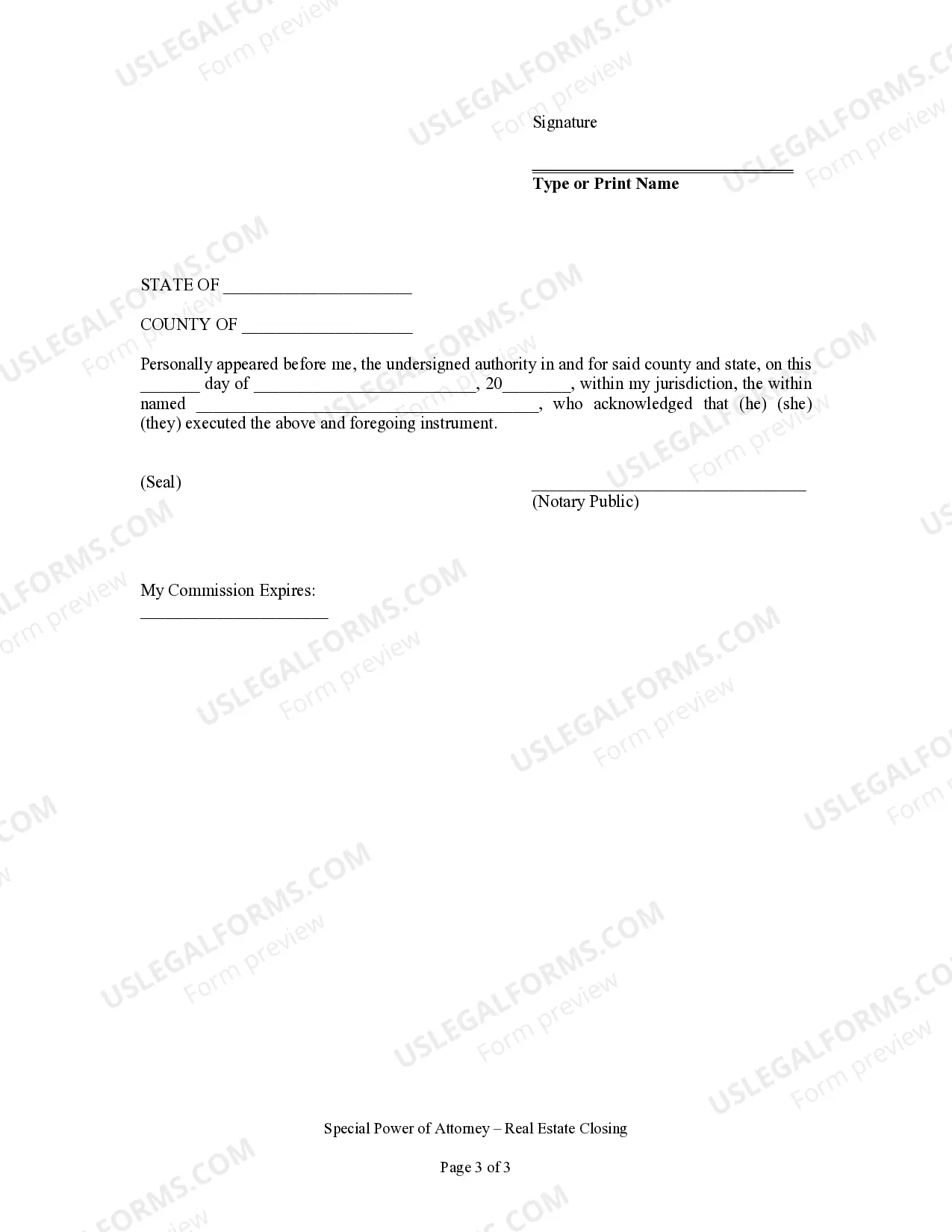 Preview Special or Limited Power of Attorney for Real Estate Purchase Transaction by Purchaser